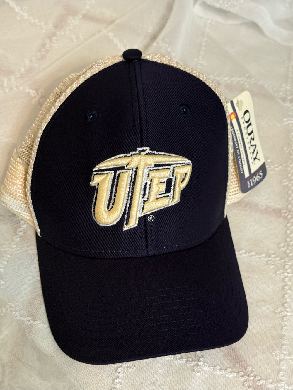 Oura Navy and Gold Embroidered Trucker Cap